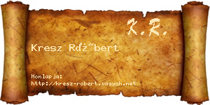 Kresz Róbert névjegykártya